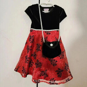 Girls 4-14 Blueberi Boulevard 2-pc. Holiday Red Fit and Flare Dress w/ Crossbody